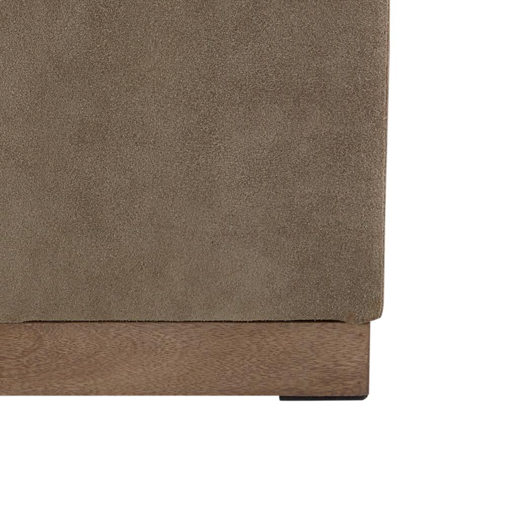 Alder & Tweed - Felix Top Grain Smoke Suede Brown Leather Small 19in Cube Ottoman - AT074-SMS veiw 3