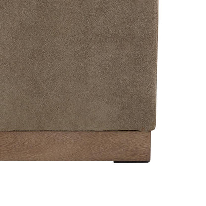 Alder & Tweed - Felix Top Grain Smoke Suede Brown Leather Small 19in Cube Ottoman - AT074-SMS veiw 3