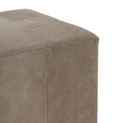 Alder & Tweed - Felix Top Grain Smoke Suede Brown Leather Small 19in Cube Ottoman - AT074-SMS veiw 4