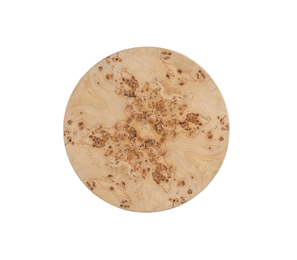 Alder & Tweed - Foster Solid Wood with Poplar Veneer 4 Circular Design Toasted Burl Brown 17.5in Side Table - AT9273-TSB veiw 3