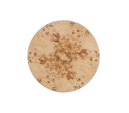 Alder & Tweed - Foster Solid Wood with Poplar Veneer 4 Circular Design Toasted Burl Brown 17.5in Side Table - AT9273-TSB veiw 3