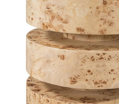 Alder & Tweed - Foster Solid Wood with Poplar Veneer 4 Circular Design Toasted Burl Brown 17.5in Side Table - AT9273-TSB veiw 4