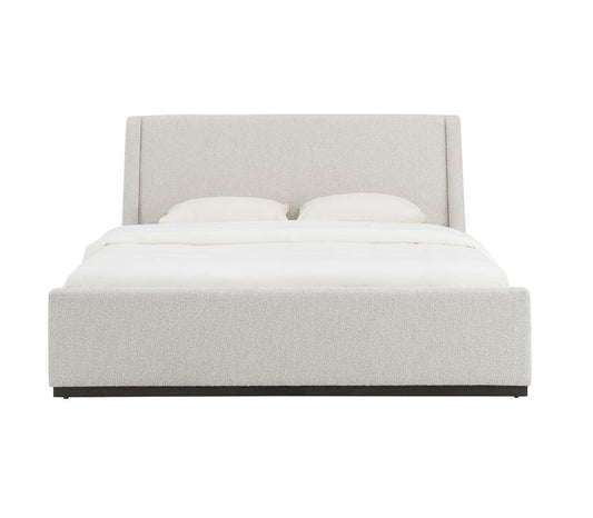 Alder & Tweed - Greer Polyester Blend with Solid Wood with Poplar Veneer Smokey White Queen Bed - AT40330Q-HDS/DCT veiw 2