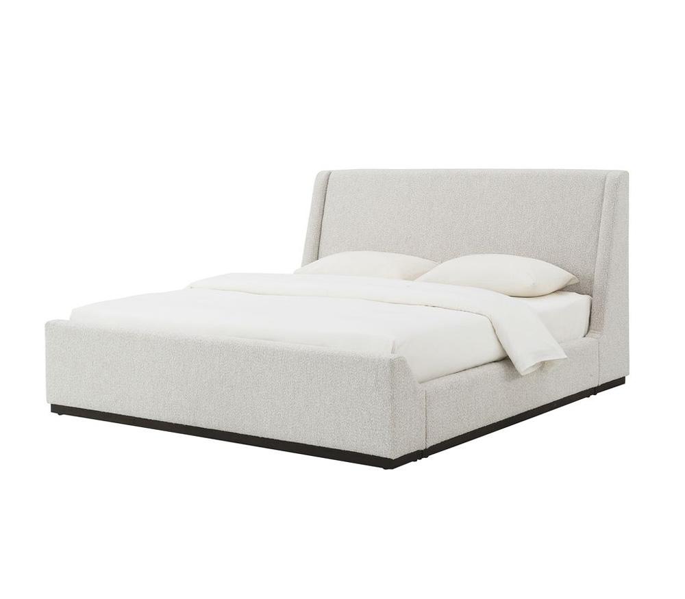 Alder & Tweed - Greer Uphostered Gray Chocolate Wood Finish Modern Design King Bed - AT40330K-HDS/DCT veiw 1
