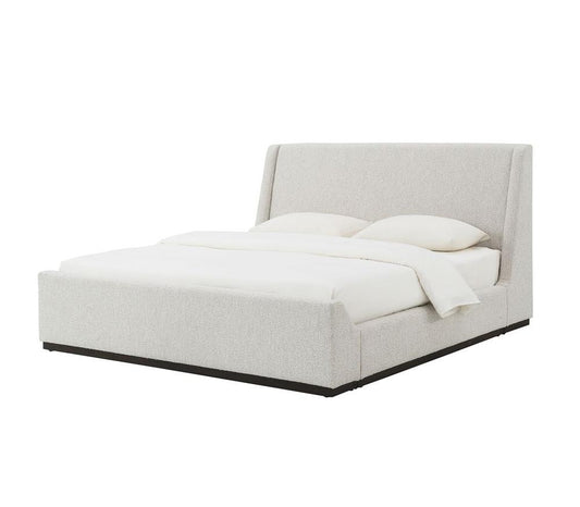 Alder & Tweed - Greer Uphostered Gray Chocolate Wood Finish Modern Design King Bed - AT40330K-HDS/DCT veiw 1