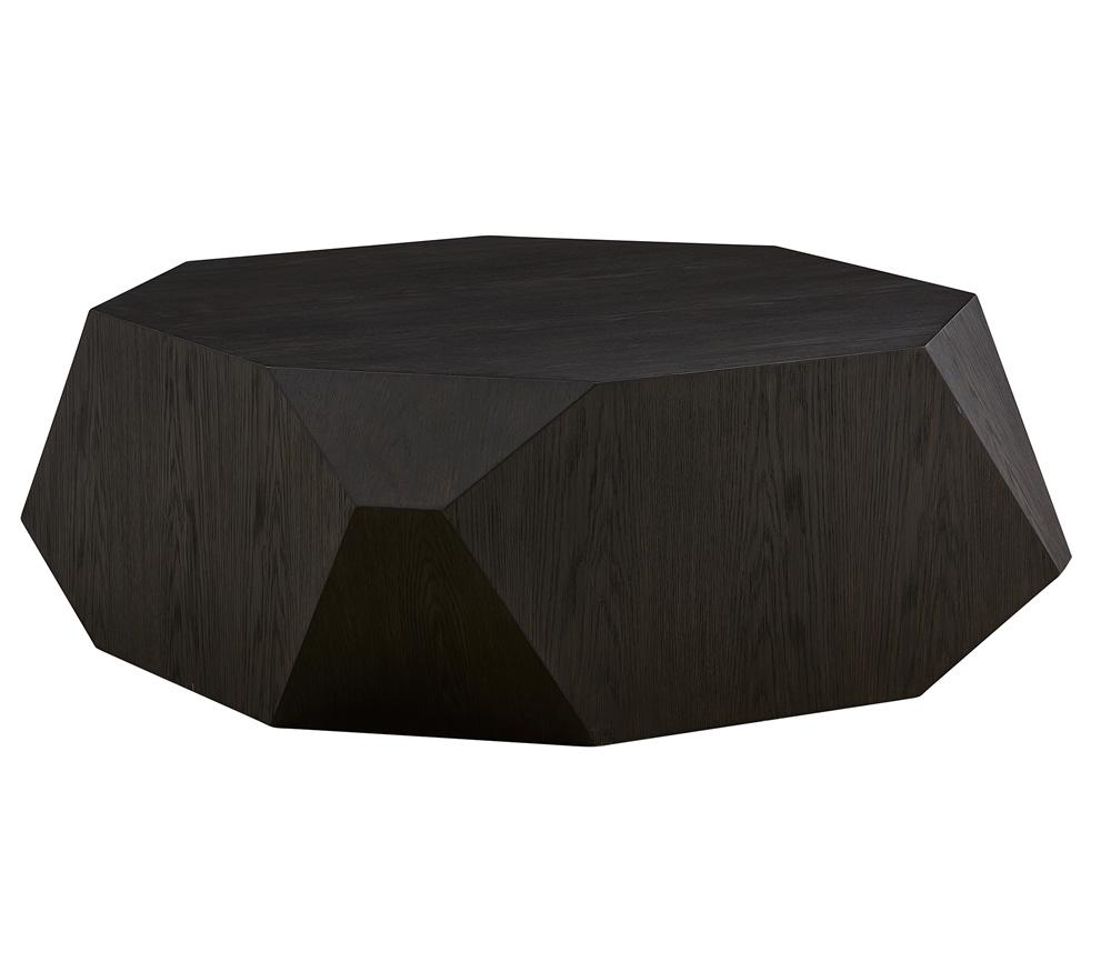 Alder & Tweed - Haden Solid Wood with Oak Veneer Dark Cinder Geometric Modern Design 39.5in Coffee Table - AT9369-DKC veiw 1