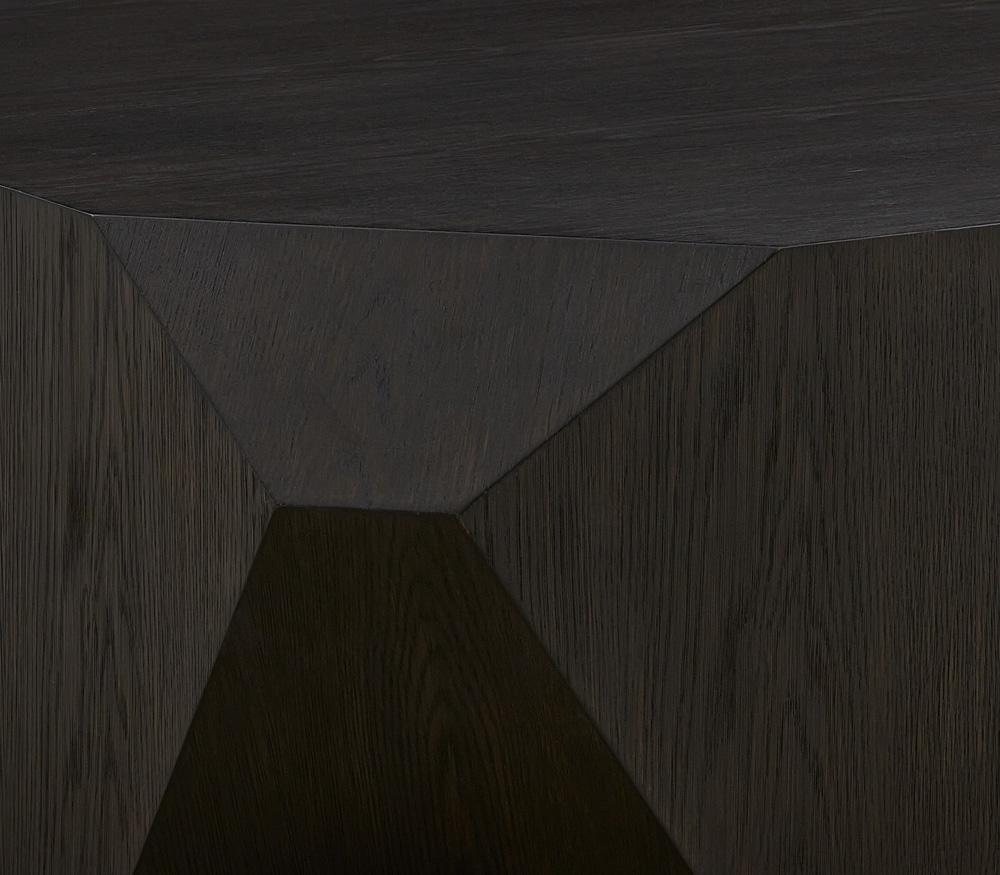 Alder & Tweed - Haden Solid Wood with Oak Veneer Dark Cinder Geometric Modern Design 39.5in Coffee Table - AT9369-DKC veiw 3