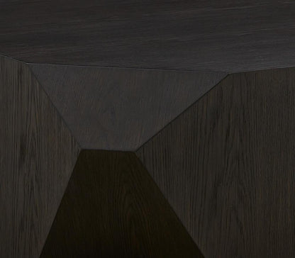 Alder & Tweed - Haden Solid Wood with Oak Veneer Dark Cinder Geometric Modern Design 39.5in Coffee Table - AT9369-DKC veiw 3