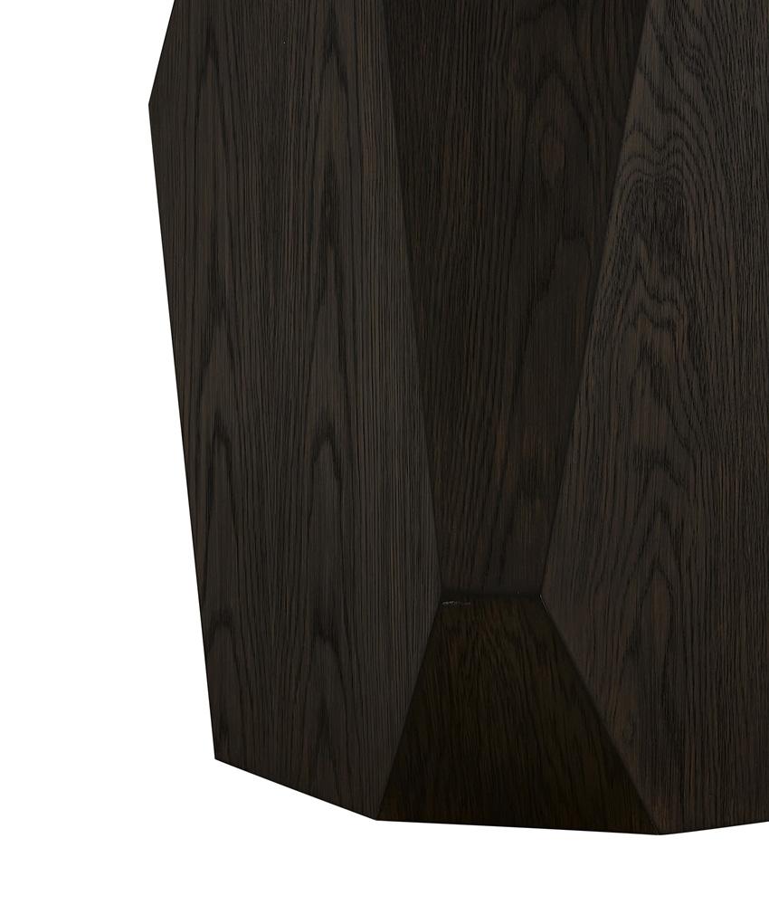 Alder & Tweed - Haden Solid Wood with Oak Veneer Dark Cinder Geometric Modern Design 18.5in End Table - AT9269-DKC veiw 3