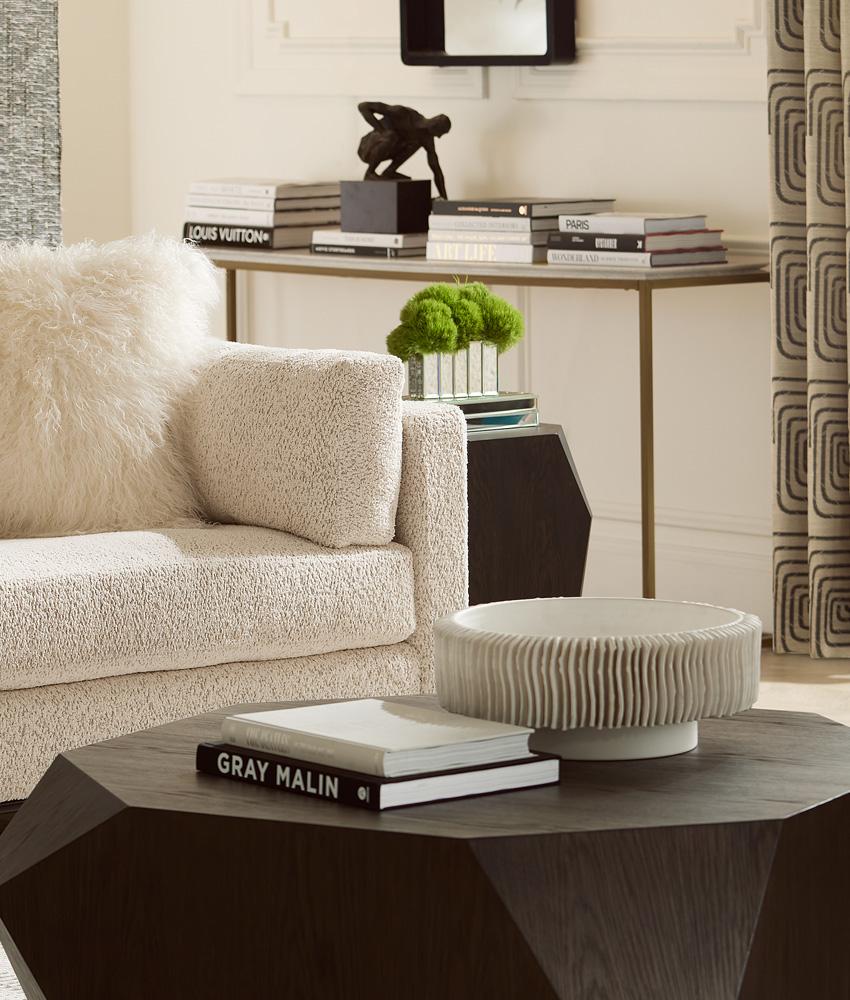 Alder & Tweed - Haden Solid Wood with Oak Veneer Dark Cinder Geometric Modern Design 18.5in End Table - AT9269-DKC veiw 5