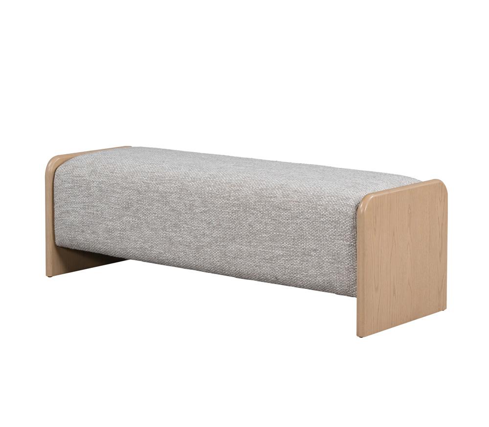 Alder & Tweed - Jed Upholstered Frothed Latte Fabric Natural Oak Frame Contemporary Comfort 60in. Bench - AT9804-FTL/RWO veiw 1