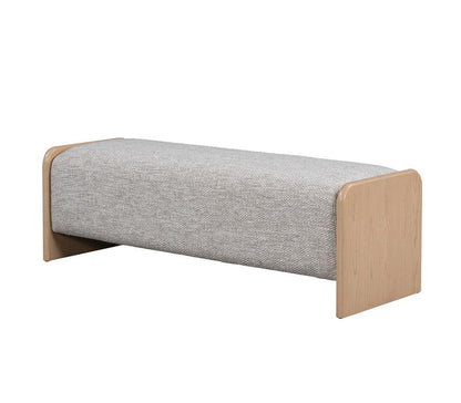 Alder & Tweed - Jed Upholstered Frothed Latte Fabric Natural Oak Frame Contemporary Comfort 60in. Bench - AT9804-FTL/RWO veiw 1