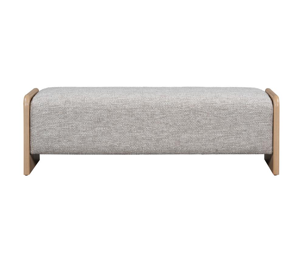 Alder & Tweed - Jed Upholstered Frothed Latte Fabric Natural Oak Frame Contemporary Comfort 60in. Bench - AT9804-FTL/RWO veiw 2