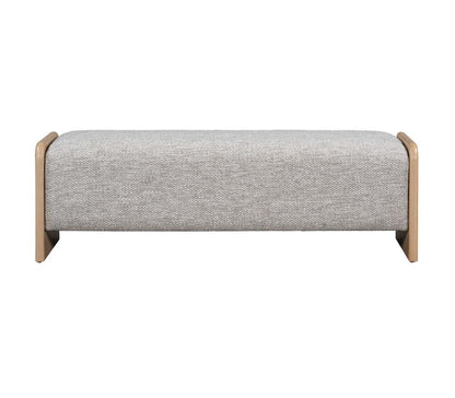 Alder & Tweed - Jed Upholstered Frothed Latte Fabric Natural Oak Frame Contemporary Comfort 60in. Bench - AT9804-FTL/RWO veiw 2