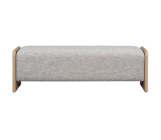 Alder & Tweed - Jed Upholstered Frothed Latte Fabric Natural Oak Frame Contemporary Comfort 60in. Bench - AT9804-FTL/RWO veiw 2