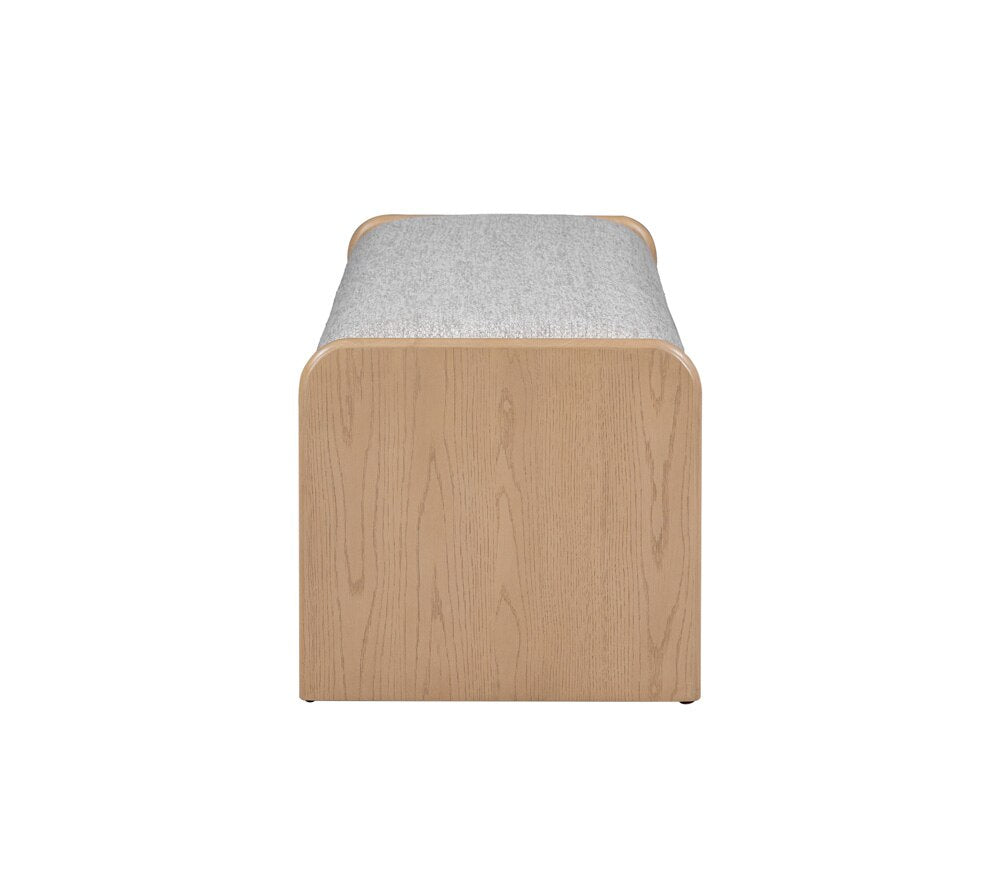 Alder & Tweed - Jed Upholstered Frothed Latte Fabric Natural Oak Frame Contemporary Comfort 60in. Bench - AT9804-FTL/RWO veiw 3