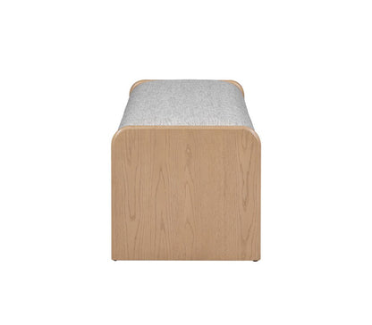 Alder & Tweed - Jed Upholstered Frothed Latte Fabric Natural Oak Frame Contemporary Comfort 60in. Bench - AT9804-FTL/RWO veiw 3