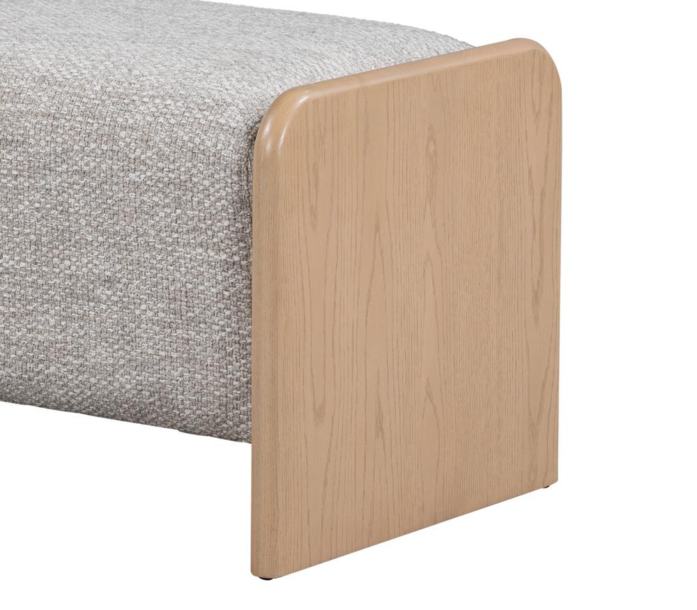 Alder & Tweed - Jed Upholstered Frothed Latte Fabric Natural Oak Frame Contemporary Comfort 60in. Bench - AT9804-FTL/RWO veiw 4