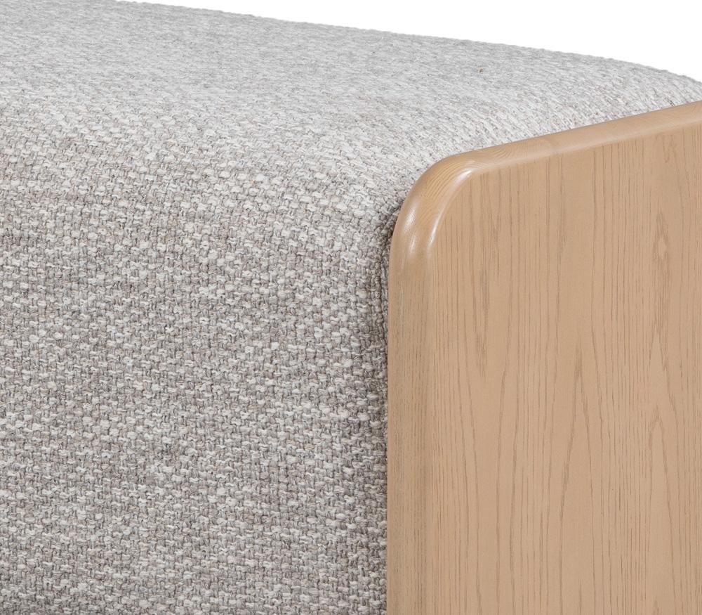 Alder & Tweed - Jed Upholstered Frothed Latte Fabric Natural Oak Frame Contemporary Comfort 60in. Bench - AT9804-FTL/RWO veiw 5