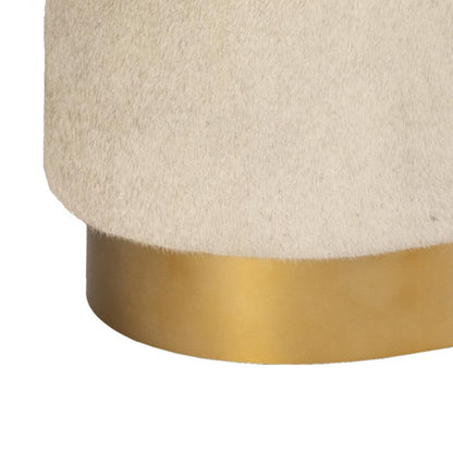 Alder & Tweed - Jordan 60in Bench Frosted Hair Hide Seat & Antique Brass Base, Modern Style - AT741-FH/ABF veiw 2