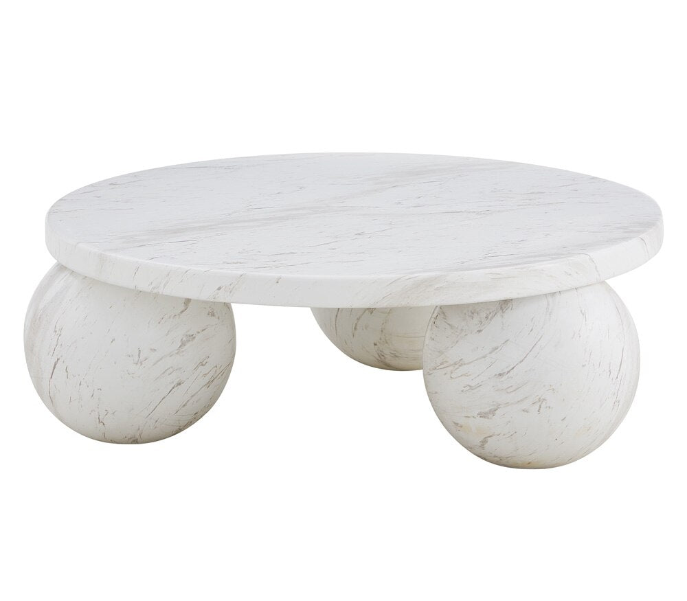 Alder & Tweed - Jules Marble Concrete Three Leg 39.5in Coffee Table - AT9367-MBC veiw 2
