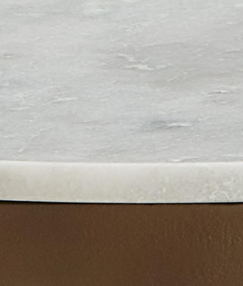 Alder & Tweed - Kia Cast Aluminum Frame with Cloud White Marble Top Round 18in End Table - AT9253-CM/GMF veiw 5