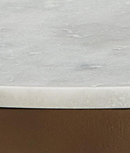 Alder & Tweed - Kia Cast Aluminum Frame with Cloud White Marble Top Round 18in End Table - AT9253-CM/GMF veiw 5
