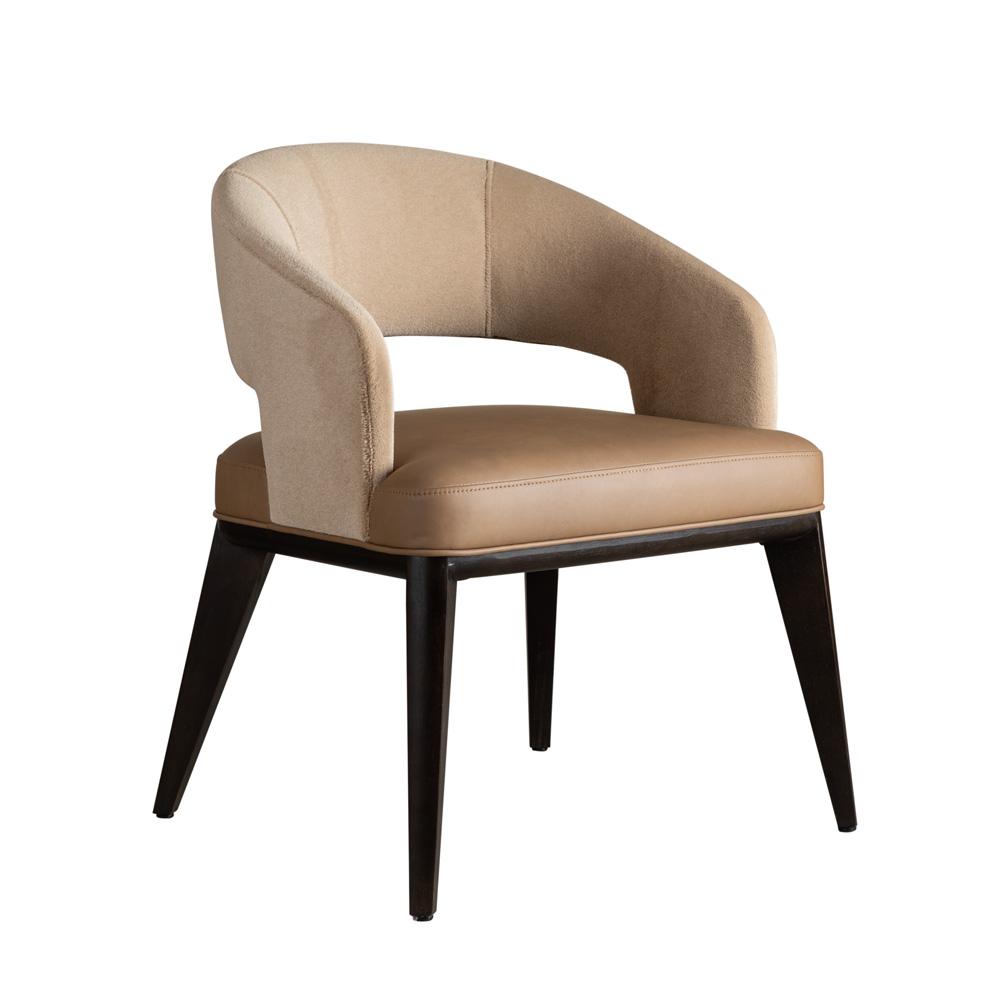 Alder & Tweed - Lawson Upholstered Dining Chair Golden Latte Toasted Butterscotch Fabric Medium Cinder Wood Finish - (Set of 2) - AT993-GDL/TDB veiw 1