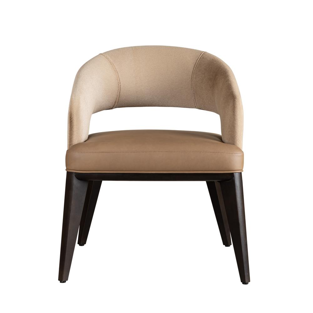 Alder & Tweed - Lawson Upholstered Dining Chair Golden Latte Toasted Butterscotch Fabric Medium Cinder Wood Finish - (Set of 2) - AT993-GDL/TDB veiw 2