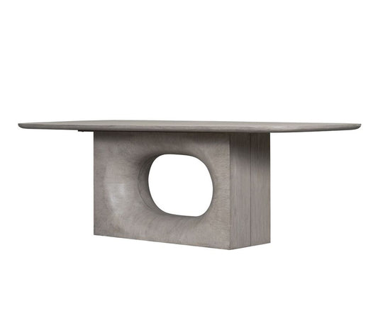 Alder & Tweed - Luka Grey Stone Wood Finish Oak Veneer Base Open Pedestal Design 96in Dining Table - AT60097-DDS veiw 1