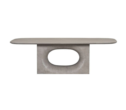 Alder & Tweed - Luka Grey Stone Wood Finish Oak Veneer Base Open Pedestal Design 96in Dining Table - AT60097-DDS veiw 2