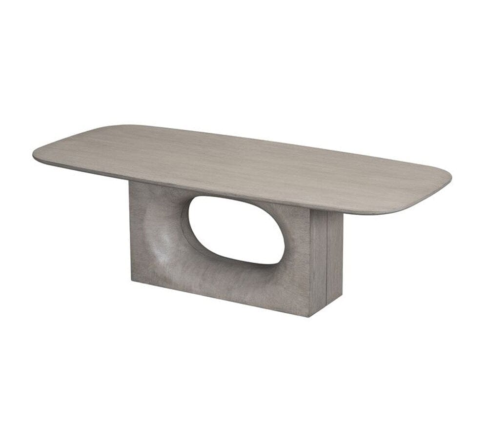 Alder & Tweed - Luka Grey Stone Wood Finish Oak Veneer Base Open Pedestal Design 96in Dining Table - AT60097-DDS veiw 3