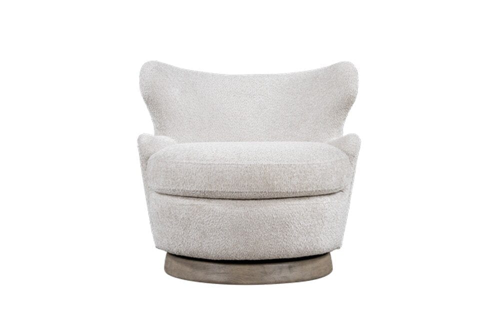 Alder & Tweed - Luna Upholstered Accent Swivel Chair Feathered Steel Performance Fabric - AT9617-FDS/DDS veiw 1