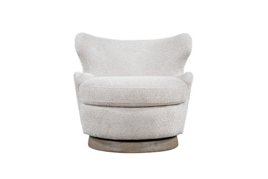 Alder & Tweed - Luna Upholstered Accent Swivel Chair Feathered Steel Performance Fabric - AT9617-FDS/DDS veiw 1