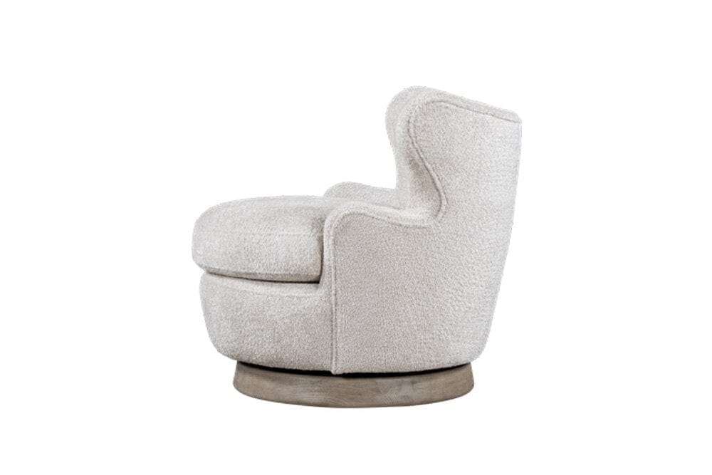 Alder & Tweed - Luna Upholstered Accent Swivel Chair Feathered Steel Performance Fabric - AT9617-FDS/DDS veiw 2