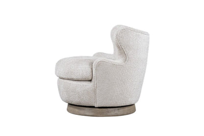 Alder & Tweed - Luna Upholstered Accent Swivel Chair Feathered Steel Performance Fabric - AT9617-FDS/DDS veiw 2