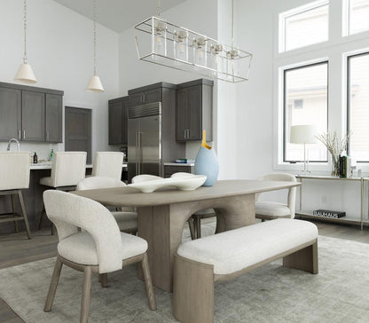 Alder & Tweed - Margot Polyester Upholstered with Solid Oak 60.5in White Bench - AT9809-FLF/DDS veiw 6