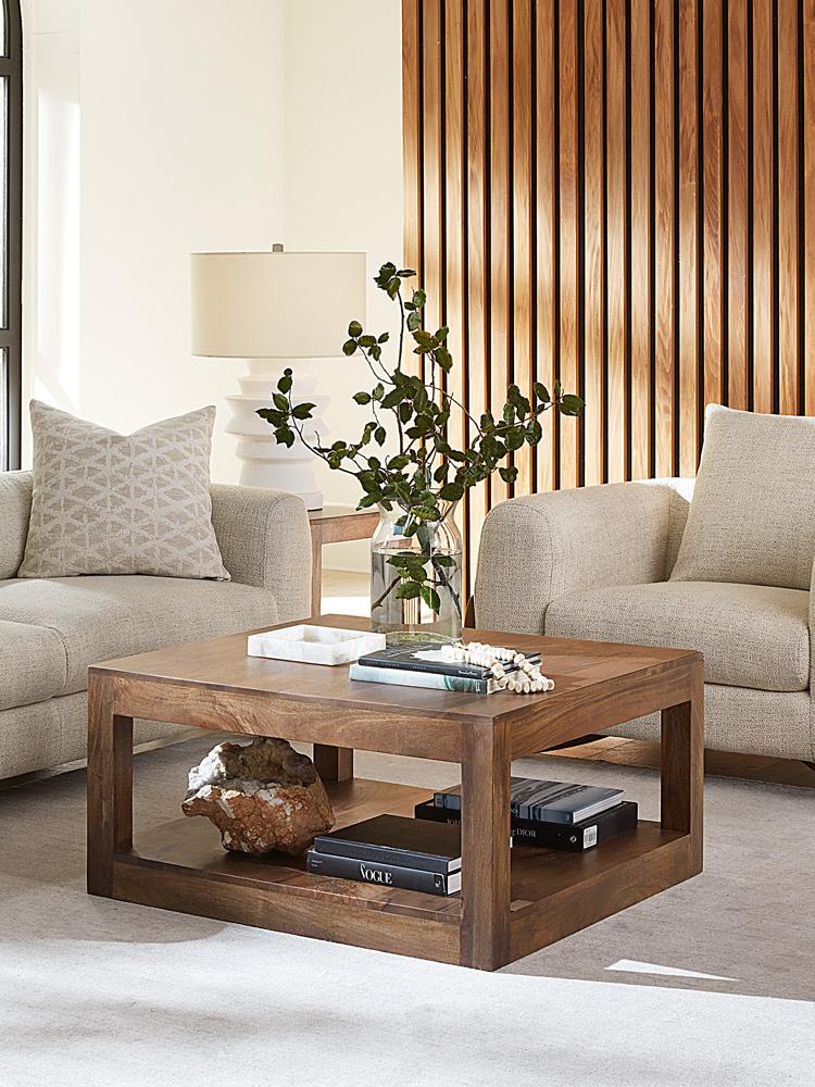 Alder & Tweed - Morgan Solid Mango Wood Square Brindled Ash Finish Square 36in Coffee Table - AT9309-BDA veiw 4