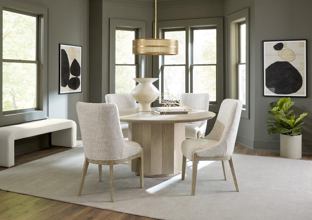 Alder & Tweed - Randall Upholstered Dining Chair Crushed Cream Perfromance Fabric - (Set of 2) - AT995-CCR veiw 4