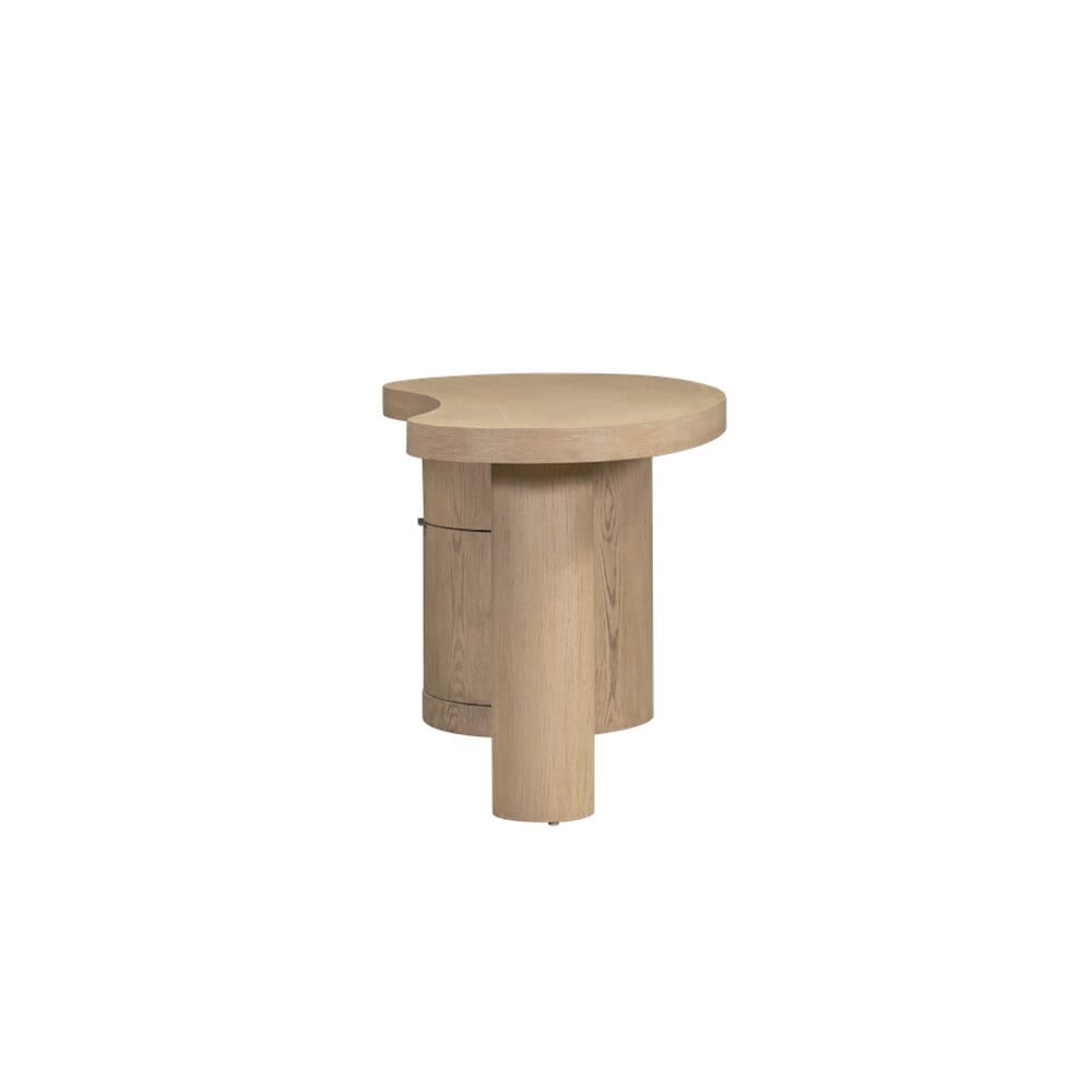 Alder & Tweed - Rory Solid Oak with Raw Finish Cylinder Base with Curved Design 64in Desk - AT106-RWO veiw 2