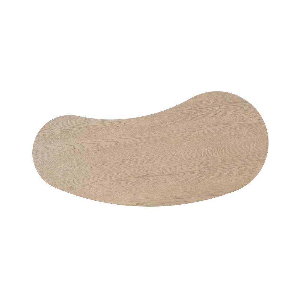 Alder & Tweed - Rory Solid Oak with Raw Finish Cylinder Base with Curved Design 64in Desk - AT106-RWO veiw 3