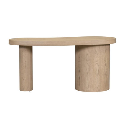 Alder & Tweed - Rory Solid Oak with Raw Finish Cylinder Base with Curved Design 64in Desk - AT106-RWO veiw 5