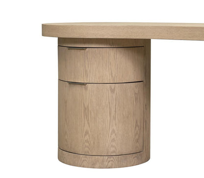 Alder & Tweed - Rory Solid Oak with Raw Finish Cylinder Base with Curved Design 64in Desk - AT106-RWO veiw 8