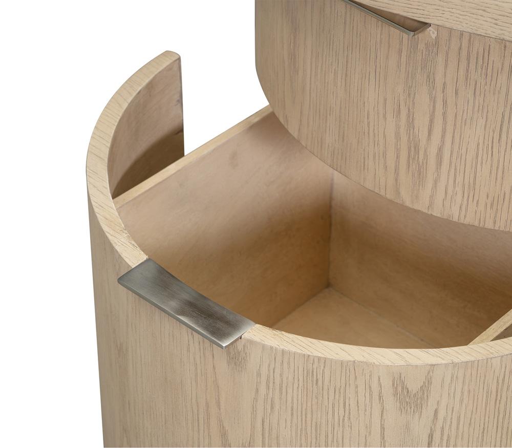 Alder & Tweed - Rory Solid Oak with Raw Finish Cylinder Base with Curved Design 64in Desk - AT106-RWO veiw 9
