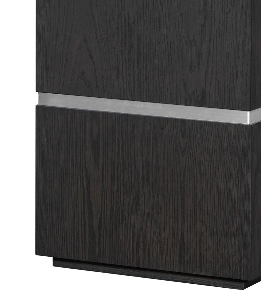 Alder & Tweed - Sander Brown Oak Veneer & Metal Band, Modern Industrial Design 18in Square End Table  - AT9270-DKC veiw 4