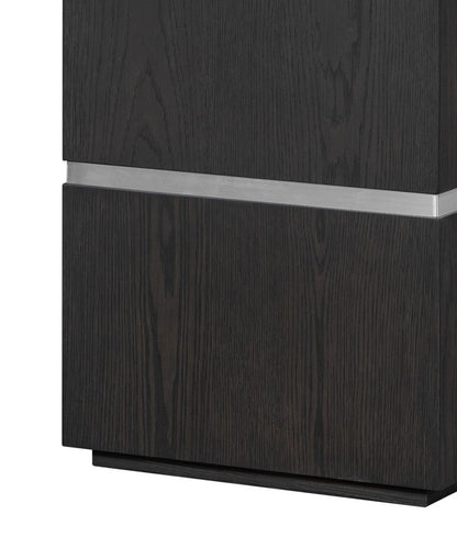 Alder & Tweed - Sander Brown Oak Veneer & Metal Band, Modern Industrial Design 18in Square End Table  - AT9270-DKC veiw 4
