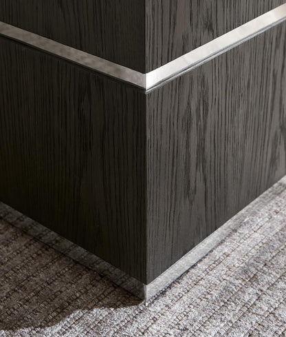 Alder & Tweed - Sander Brown Oak Veneer & Metal Band, Modern Industrial Design 18in Square End Table  - AT9270-DKC veiw 5