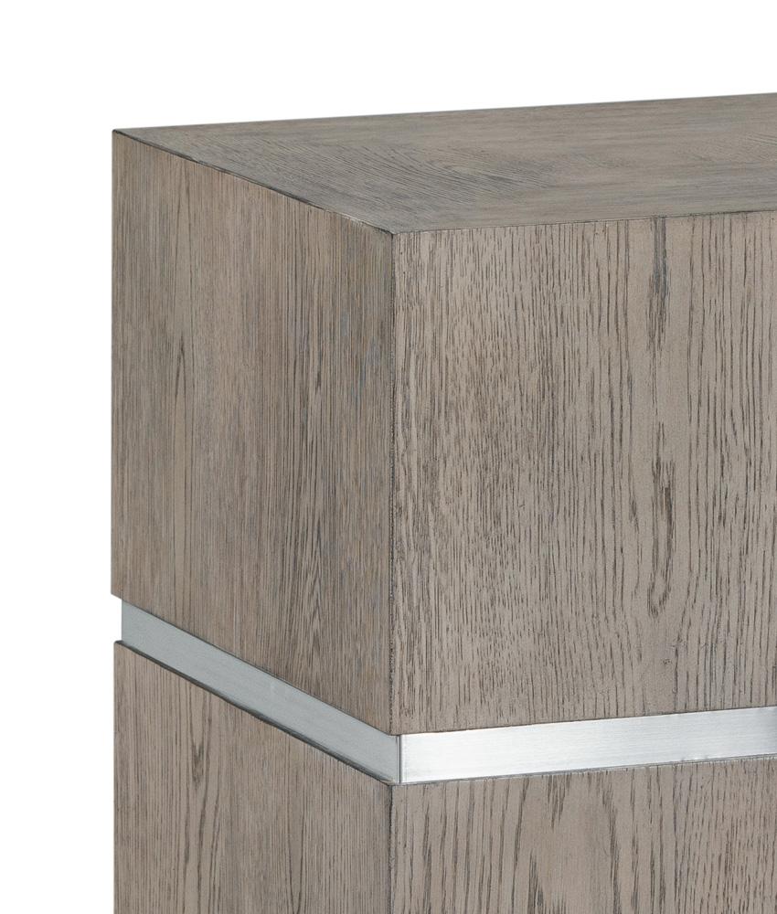 Alder & Tweed - Sander Natural Oak Veneer & Metal Band, Modern Industrial Design 17.5in Square End Table  - AT9270-DDS veiw 3