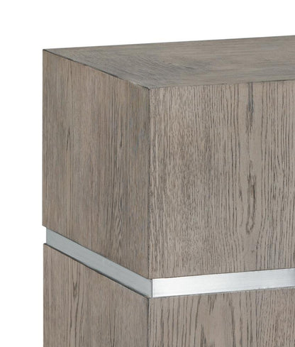 Alder & Tweed - Sander Natural Oak Veneer & Metal Band, Modern Industrial Design 17.5in Square End Table  - AT9270-DDS veiw 3