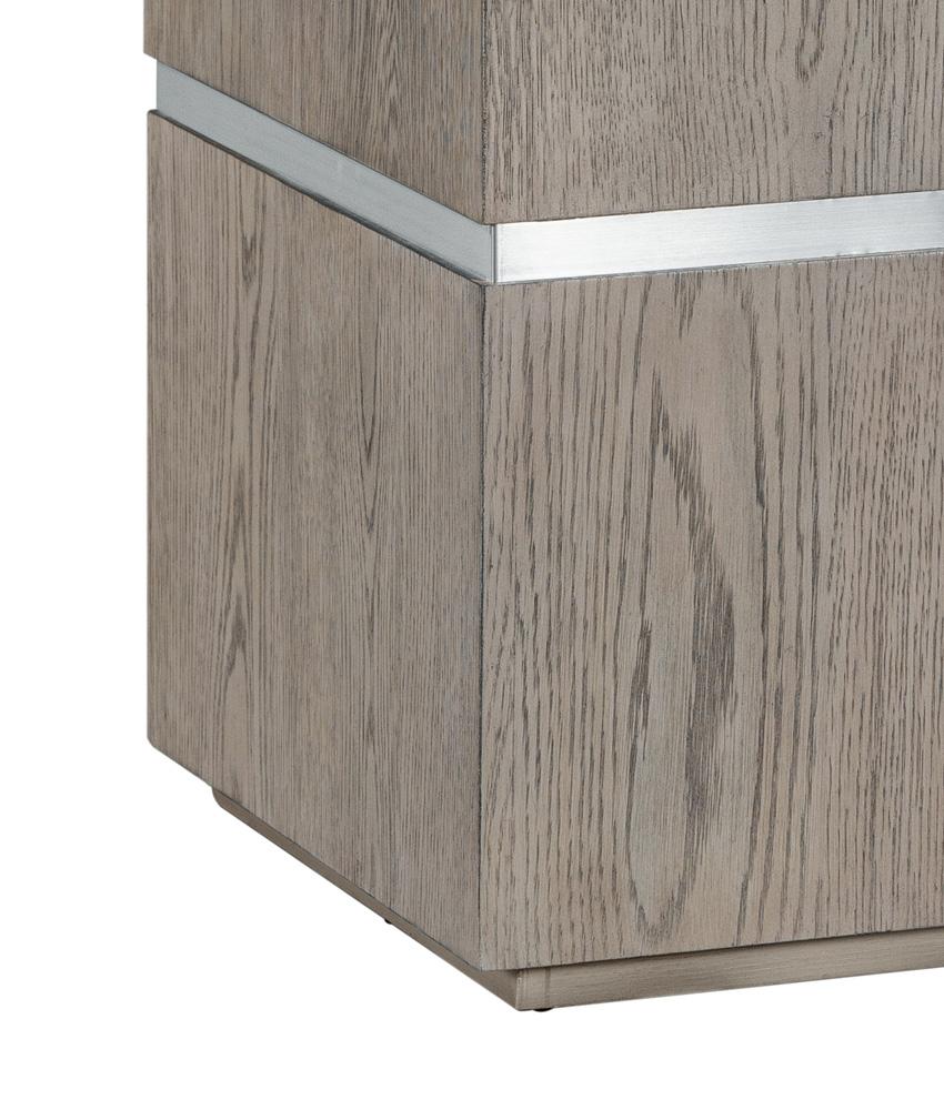 Alder & Tweed - Sander Natural Oak Veneer & Metal Band, Modern Industrial Design 17.5in Square End Table  - AT9270-DDS veiw 4